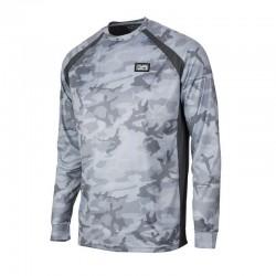 PELAGIC VAPORTEK LONG SLEEVE SHIRT GREY FISH CAMO 