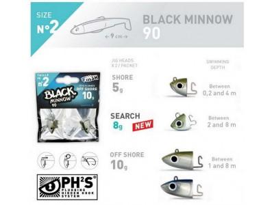 FIIISH BLACK MINNOW 90 JIG HEADS