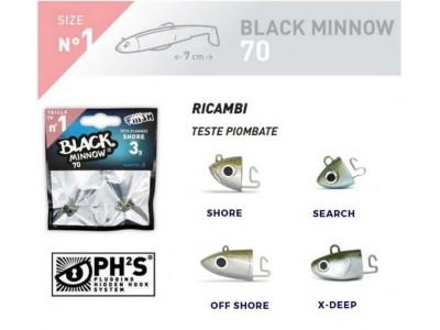 FIIISH BLACK MINNOW 70 JIG HEADS