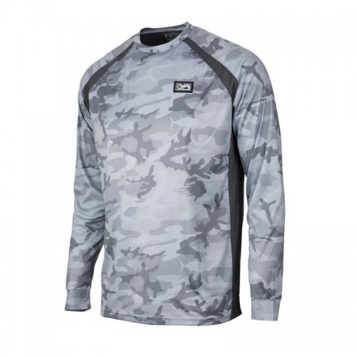 PELAGIC VAPORTEK LONG SLEEVE SHIRT GREY FISH CAMO