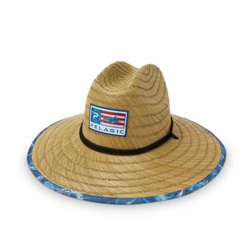 PELAGIC BAJA STRAW SUNHAT AMERICANO BLU