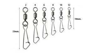 AUSTRALIAN FISHING TACKLES ROLLING SWIVEL WITH HOOKED SNAP TN3003